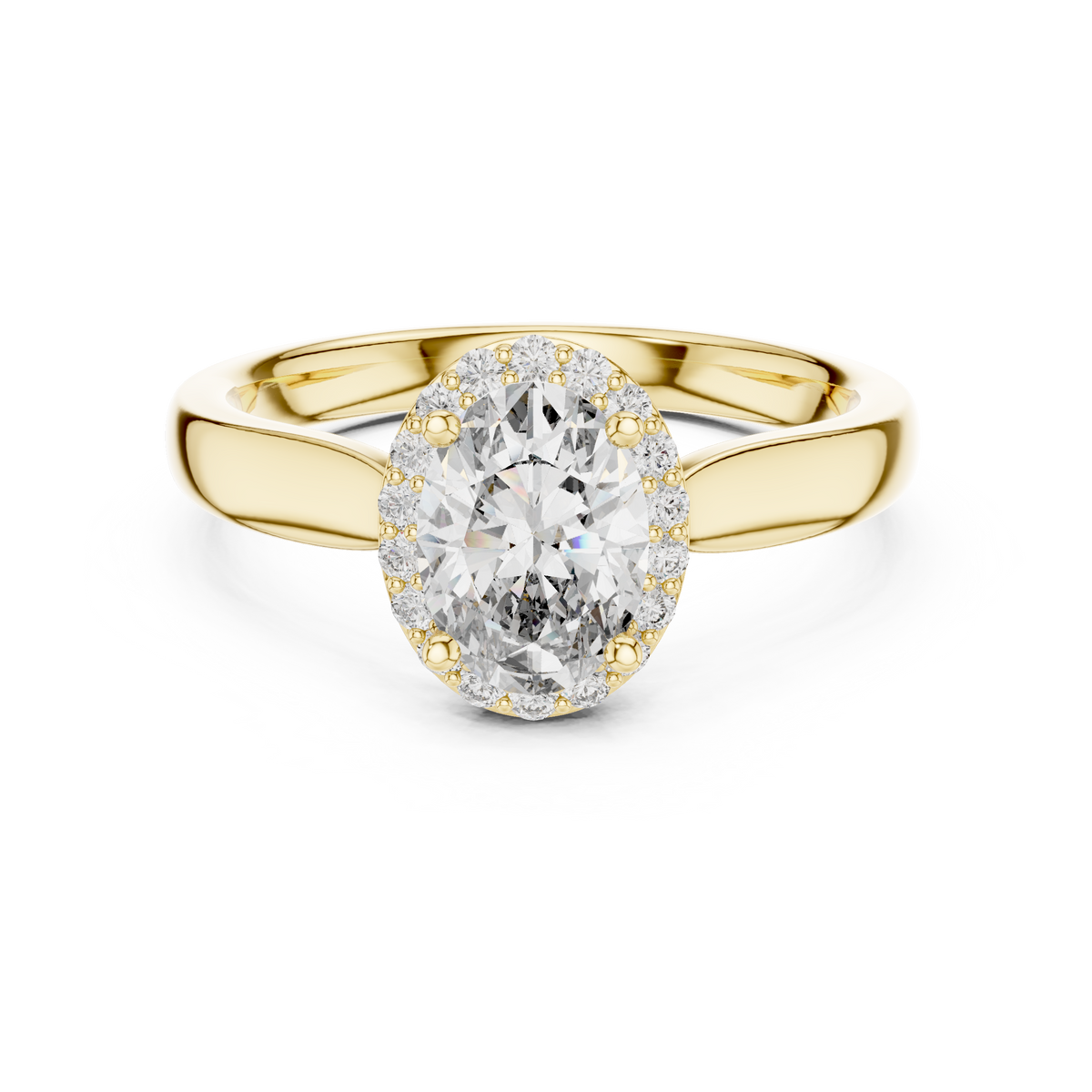 0.70 Ct Oval Cut Halo Solitaire Lab Grown Diamond Ring
