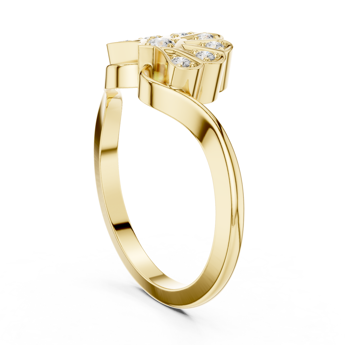 Round Cut Fan Cluster Lab Grown Diamond Ring