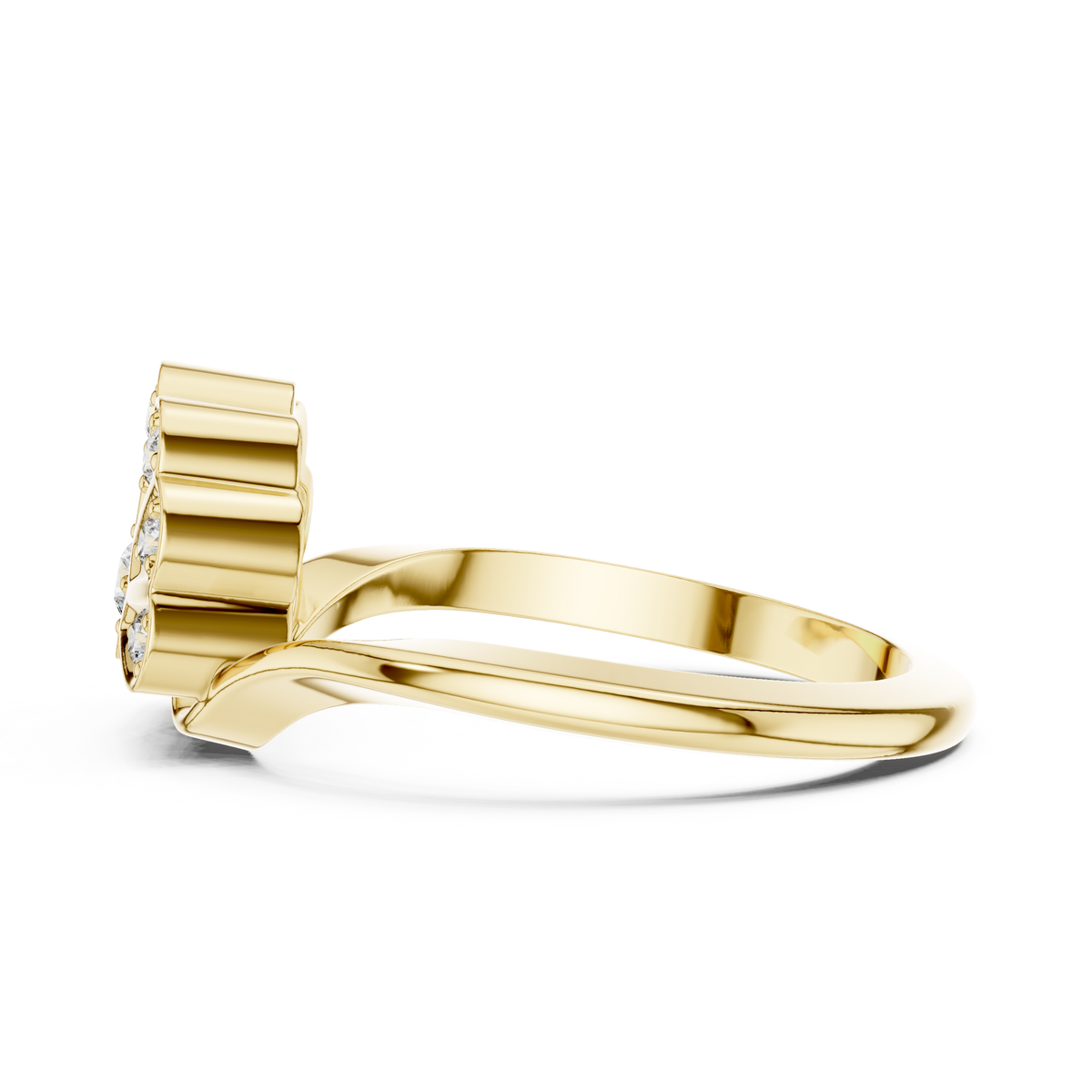 Round Cut Fan Cluster Lab Grown Diamond Ring