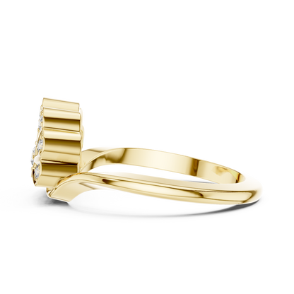 Round Cut Fan Cluster Lab Grown Diamond Ring