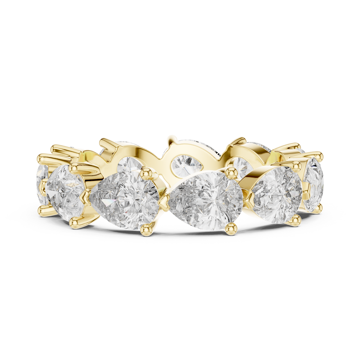 Continuous Prong-Set Pear cur Lab Grown Diamond WeddinG Ring