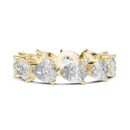 Continuous Prong-Set Pear cur Lab Grown Diamond WeddinG Ring