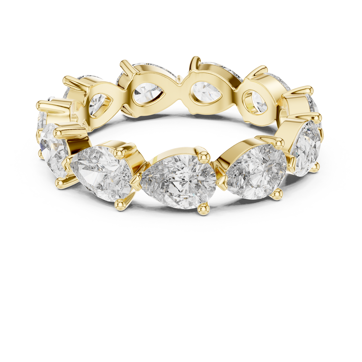 Continuous Prong-Set Pear cur Lab Grown Diamond WeddinG Ring
