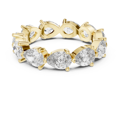 Continuous Prong-Set Pear cur Lab Grown Diamond WeddinG Ring