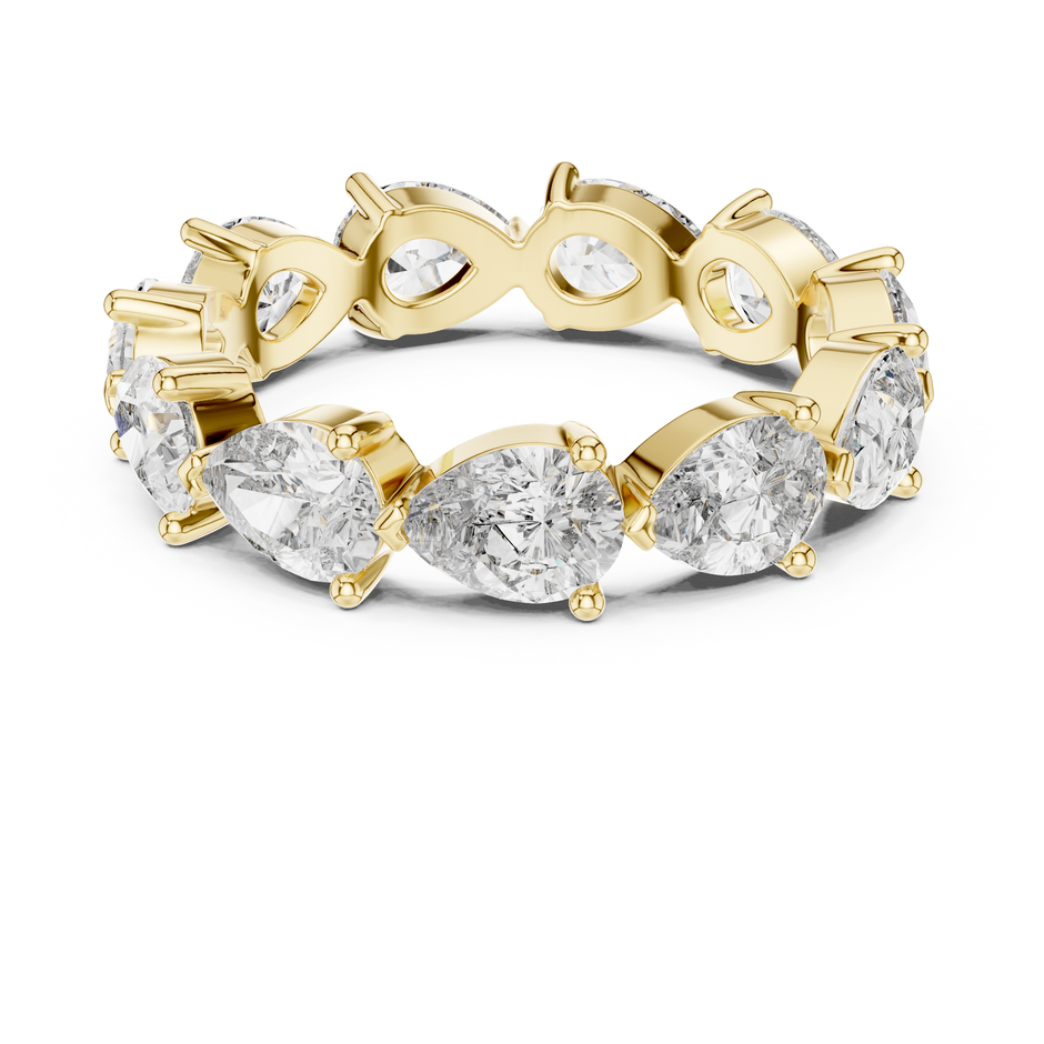 Continuous Prong-Set Pear cur Lab Grown Diamond WeddinG Ring