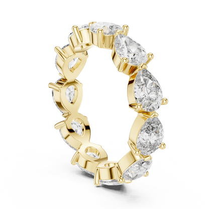 Continuous Prong-Set Pear cur Lab Grown Diamond WeddinG Ring
