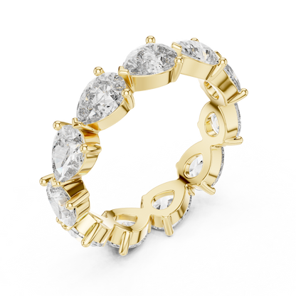Continuous Prong-Set Pear cur Lab Grown Diamond WeddinG Ring