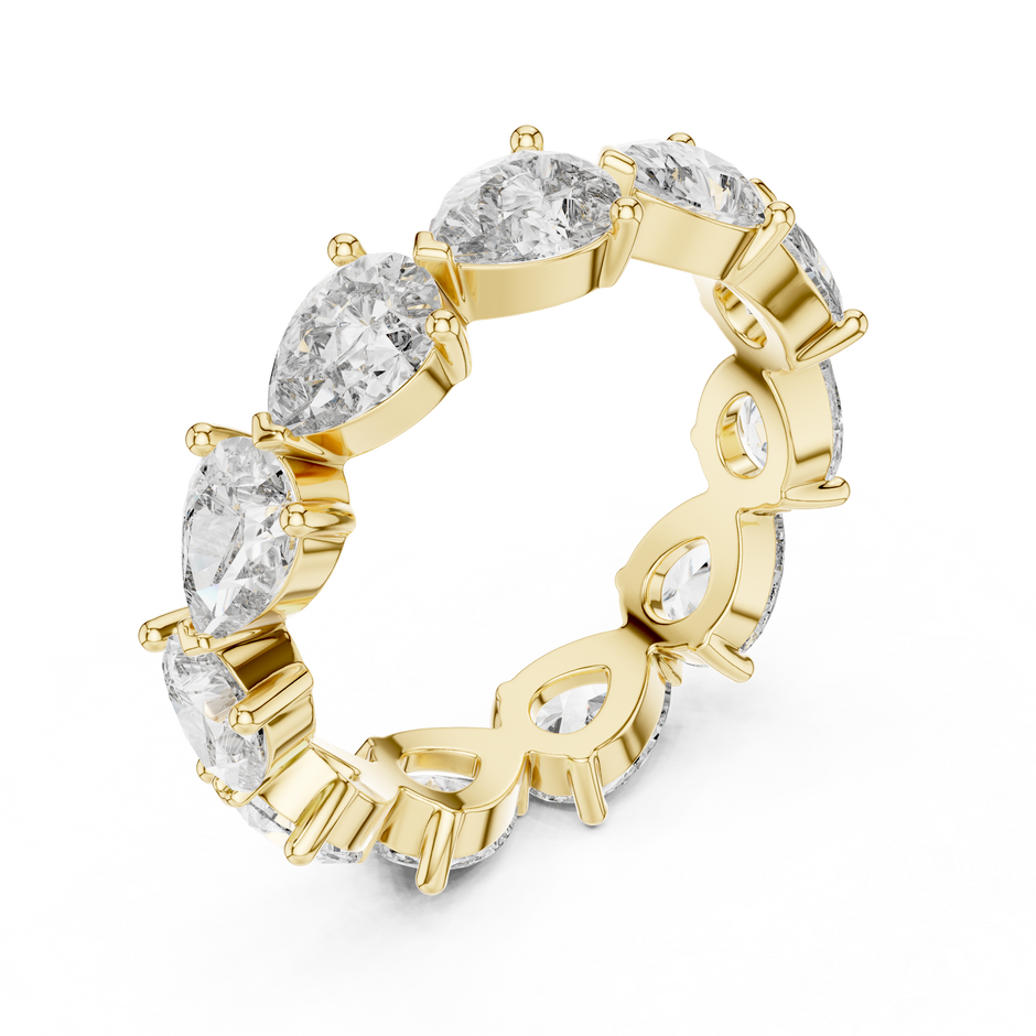 Continuous Prong-Set Pear cur Lab Grown Diamond WeddinG Ring