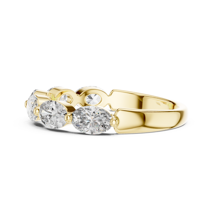 Oval Cut Lab-Grown Diamond Shared-Prong Band Ring