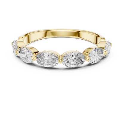Oval Cut Lab-Grown Diamond Shared-Prong Band Ring