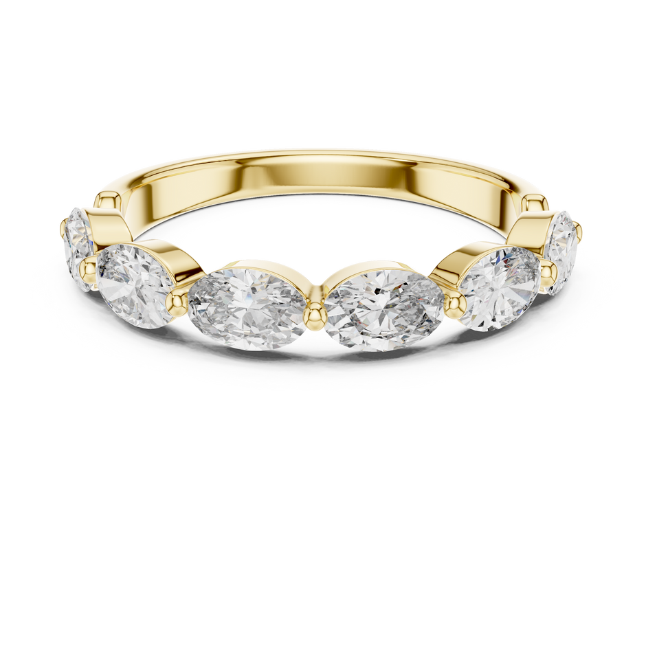 Oval Cut Lab-Grown Diamond Shared-Prong Band Ring