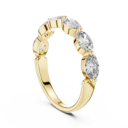 Oval Cut Lab-Grown Diamond Shared-Prong Band Ring
