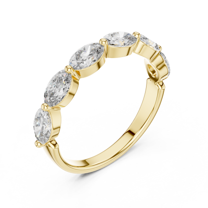 Oval Cut Lab-Grown Diamond Shared-Prong Band Ring