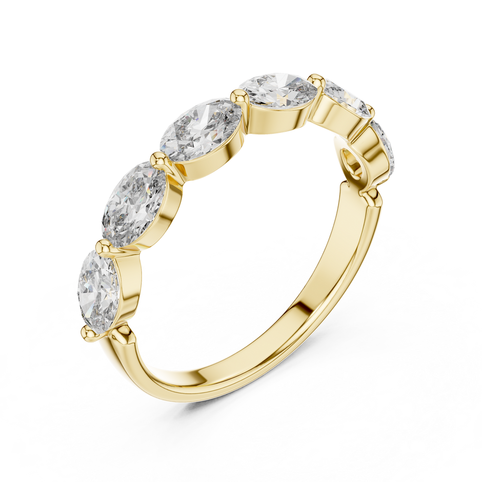 Oval Cut Lab-Grown Diamond Shared-Prong Band Ring