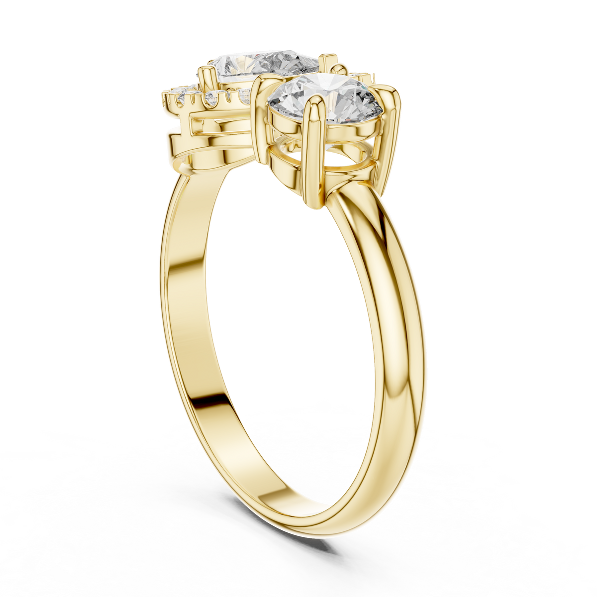 Pear and Round Cut Toi et Moi Lab-Grown Diamond Halo Ring