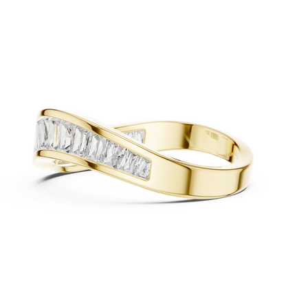 Baguette Cut Lab-Grown Diamond Curved Channel-Set Band Ring