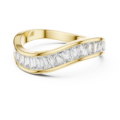 Baguette Cut Lab-Grown Diamond Curved Channel-Set Band Ring