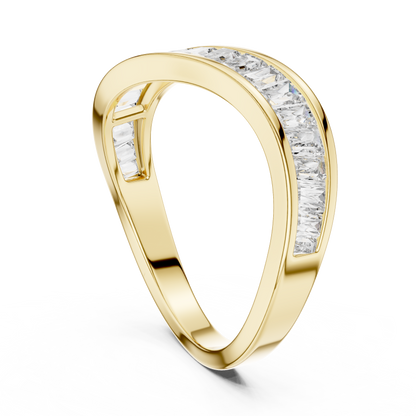 Baguette Cut Lab-Grown Diamond Curved Channel-Set Band Ring