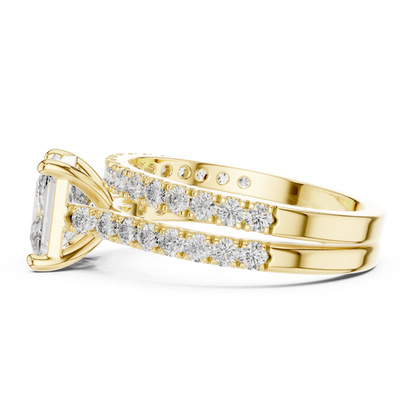 1.60ct Princess Cut Lab-Grown Diamond Engagement Ring and Matching Band Bridal Set