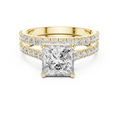 1.60ct Princess Cut Lab-Grown Diamond Engagement Ring and Matching Band Bridal Set