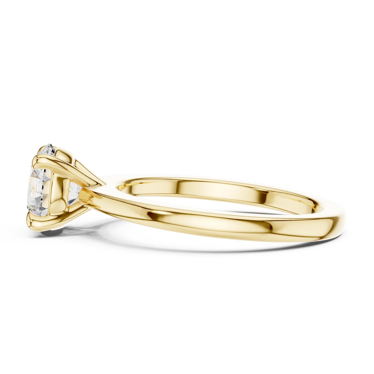 1.5ct Round Cut Lab-Grown Diamond Solitaire Engagement Ring with Plain Band