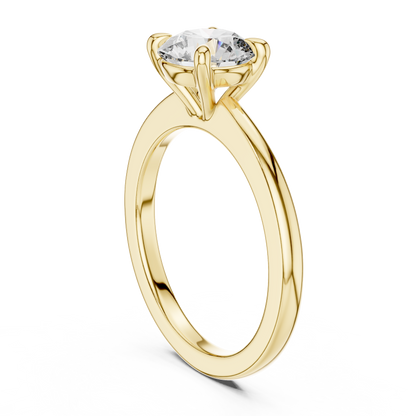 1.5ct Round Cut Lab-Grown Diamond Solitaire Engagement Ring with Plain Band