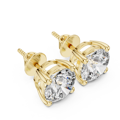 2 ct Each  Round Solitaire Lab Grown Diamond Studs Earring