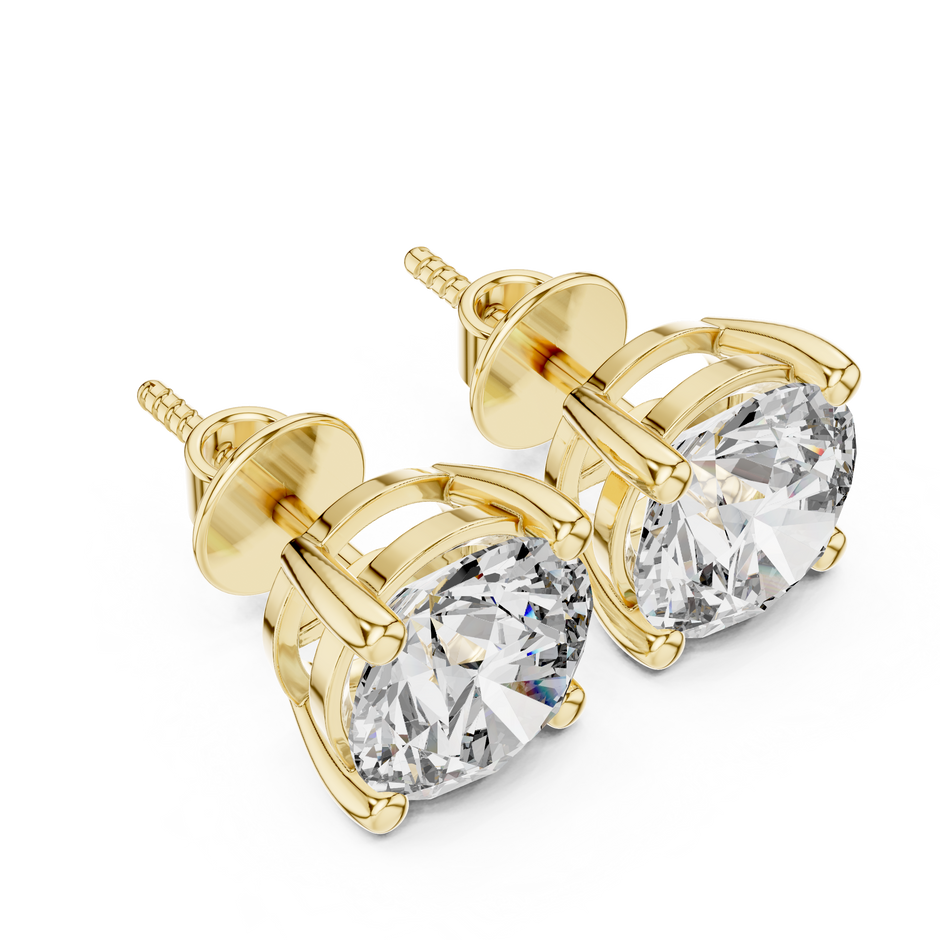 2 ct Each  Round Solitaire Lab Grown Diamond Studs Earring