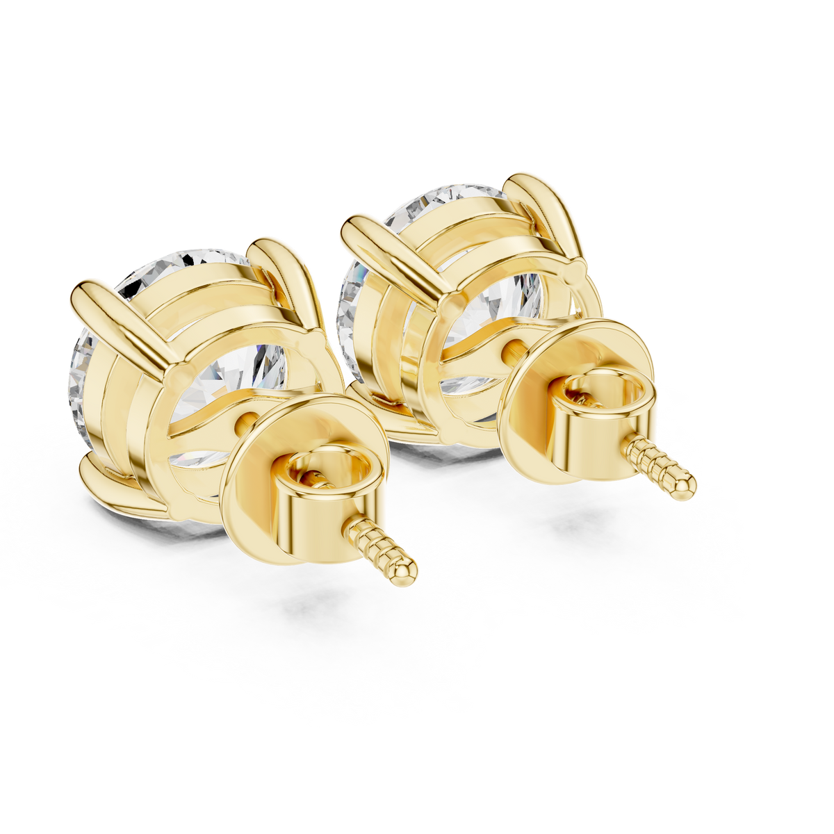 2 ct Each  Round Solitaire Lab Grown Diamond Studs Earring