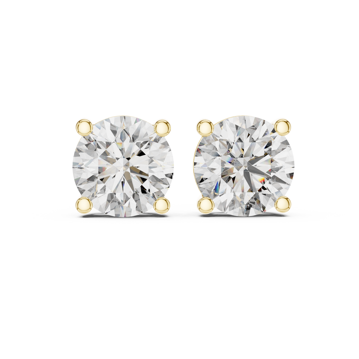 2 ct Each  Round Solitaire Lab Grown Diamond Studs Earring
