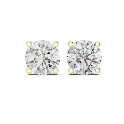 2 ct Each  Round Solitaire Lab Grown Diamond Studs Earring