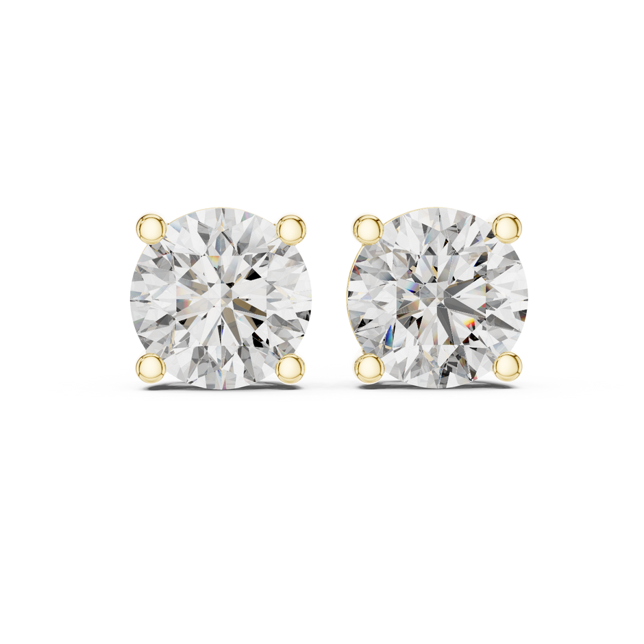 2 ct Each  Round Solitaire Lab Grown Diamond Studs Earring