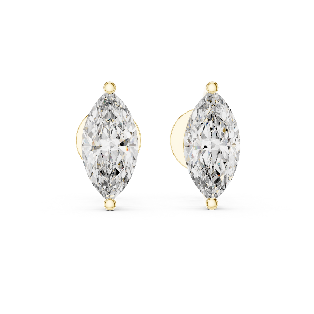 0.75ct Each Marquise Cut Lab Grown Diamond Solitaire Stud Earrings