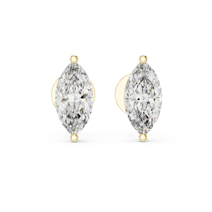 0.75ct Each Marquise Cut Lab Grown Diamond Solitaire Stud Earrings
