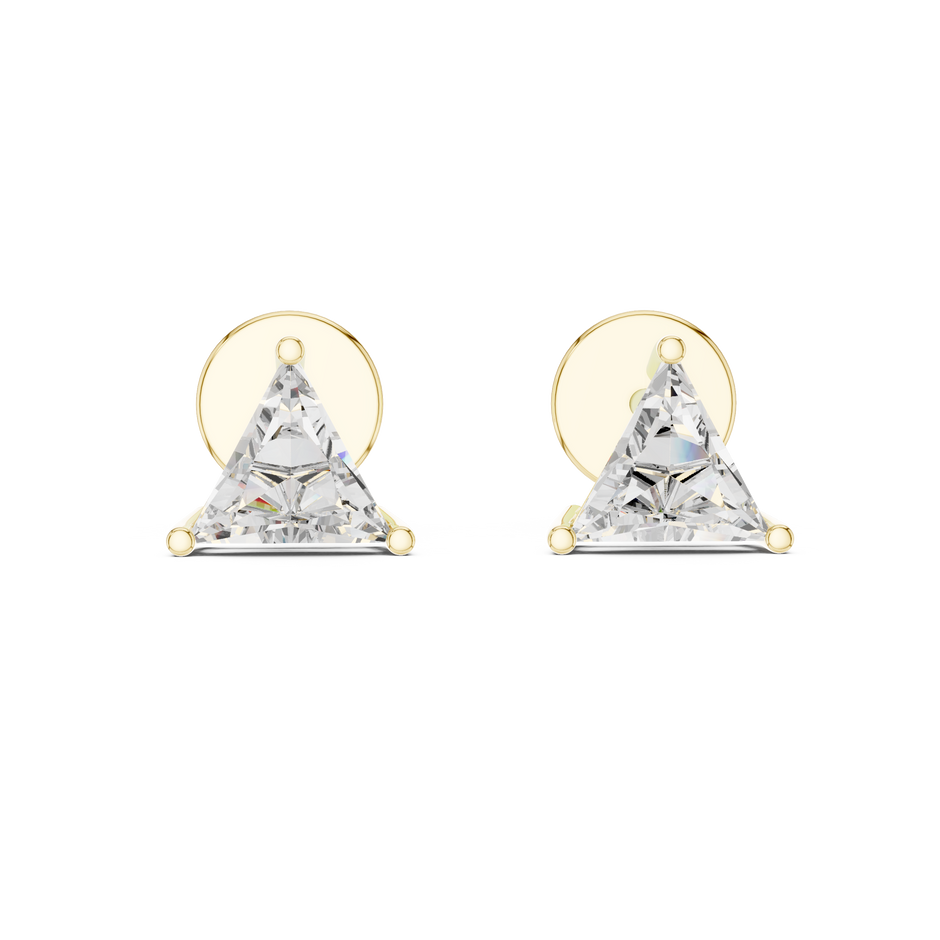 0.65ct Each Triangle Cut Lab Grown Diamond Stud Earrings