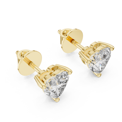 0.75ct Each Heart Cut Lab Grown Diamond Solitaire Stud Earrings