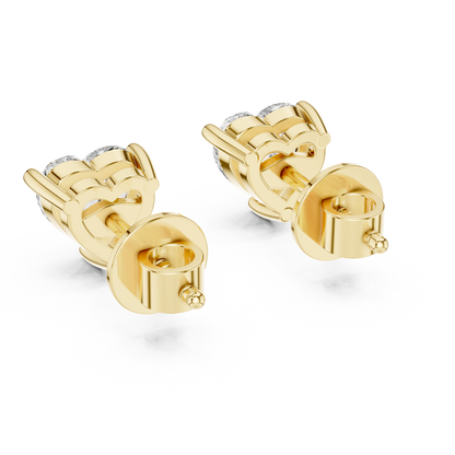 0.75ct Each Heart Cut Lab Grown Diamond Solitaire Stud Earrings