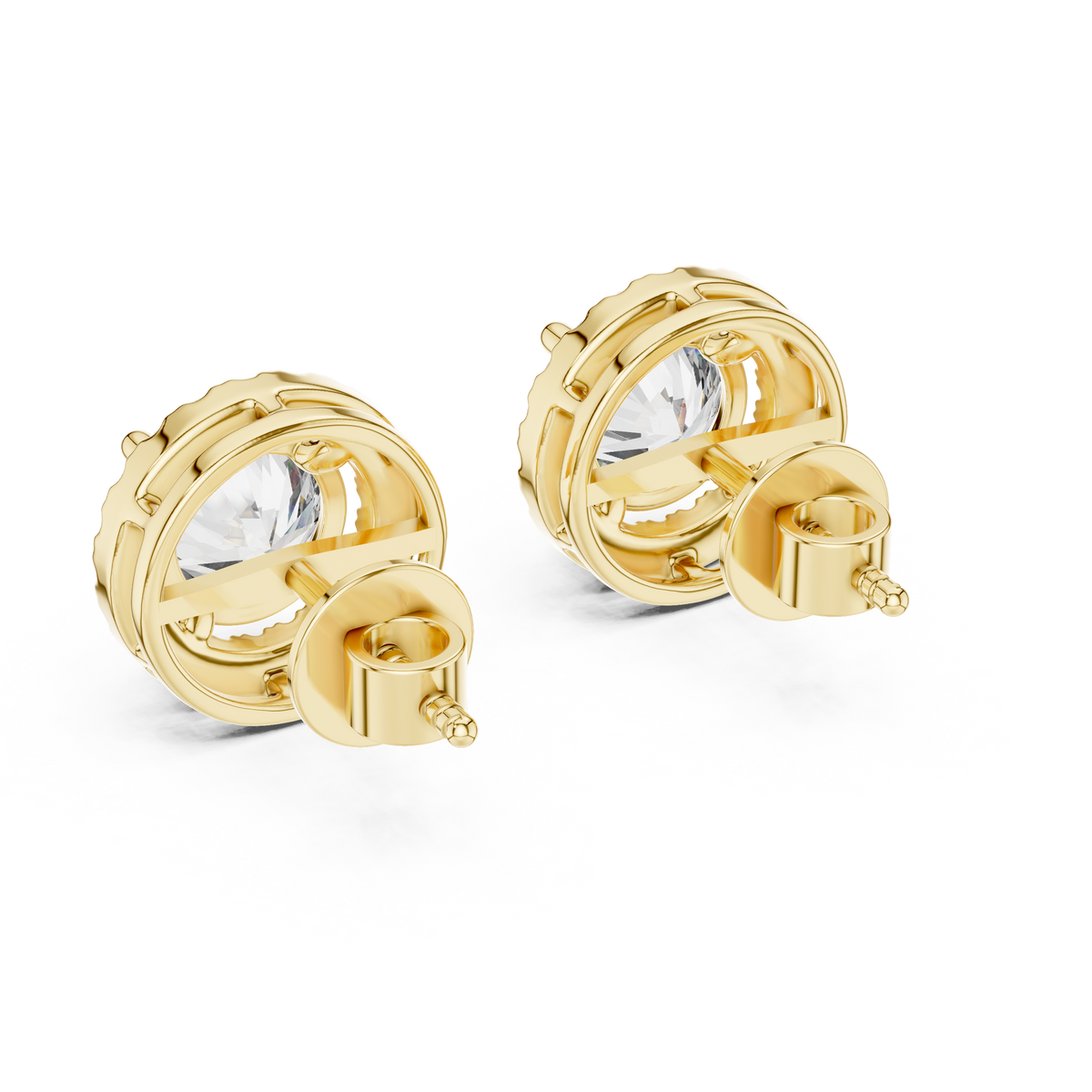 Classic 1.25ct Each Round Halo Lab Grown Diamond Cluster Stud Earrings