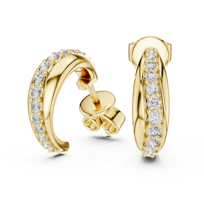 Contoured Lab Grown Diamond Half-Hoop Earrings
