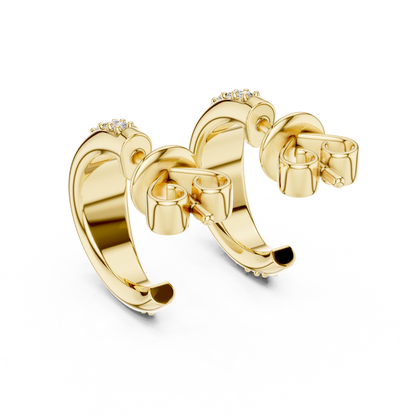 Contoured Lab Grown Diamond Half-Hoop Earrings