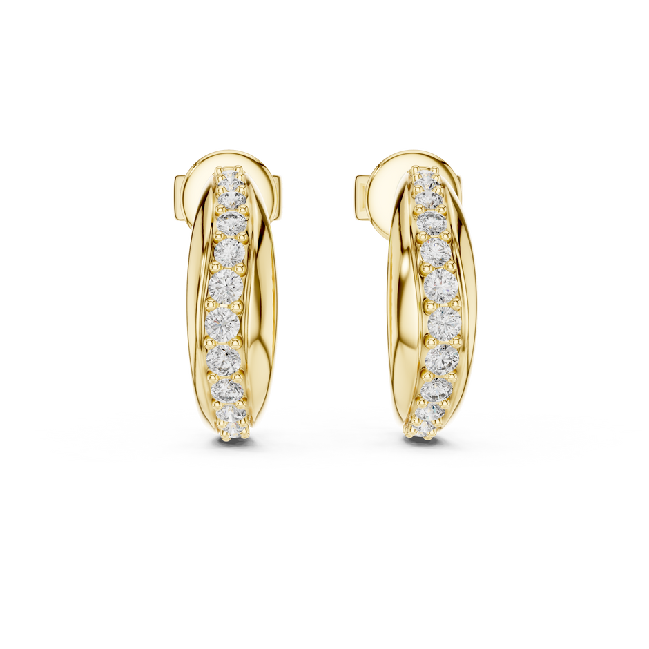 Contoured Lab Grown Diamond Half-Hoop Earrings
