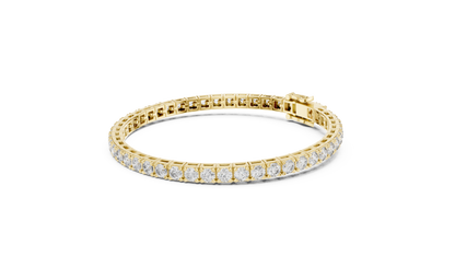 Four Prong Round Lab Grown Diamond Box-Frame Tennis Bracelet.