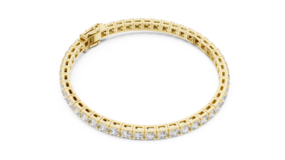 Four Prong Round Lab Grown Diamond Box-Frame Tennis Bracelet.