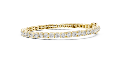 Four Prong Round Lab Grown Diamond Box-Frame Tennis Bracelet.