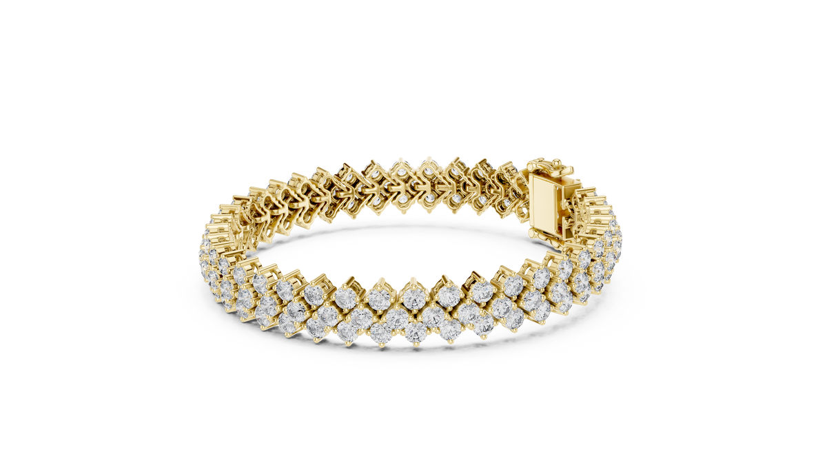 The Chevron Double-Row Round Lab Grown Diamond Tennis Bracelet.