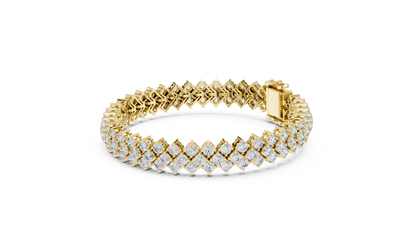The Chevron Double-Row Round Lab Grown Diamond Tennis Bracelet.