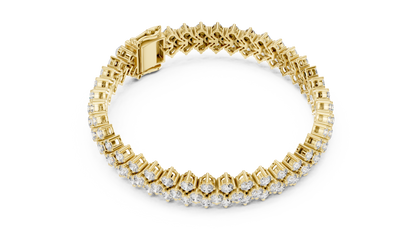 The Chevron Double-Row Round Lab Grown Diamond Tennis Bracelet.