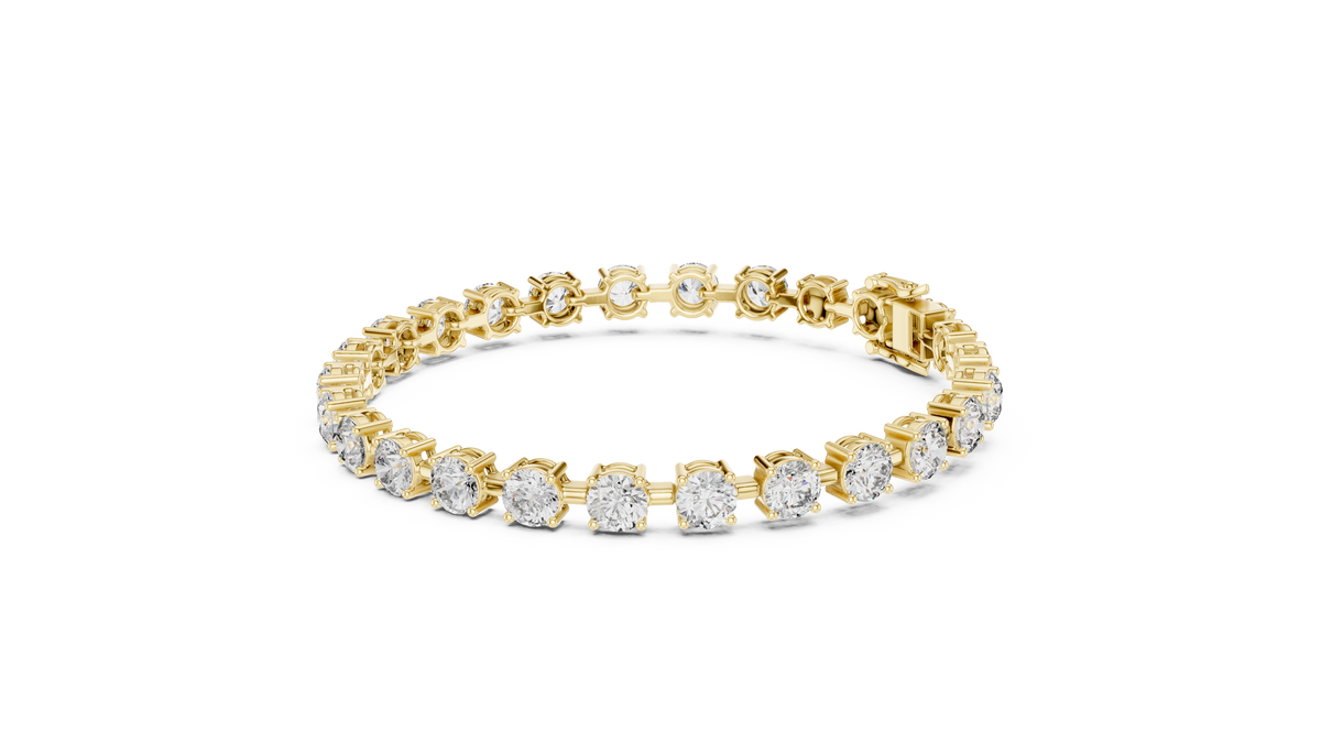 The Linked Station Round Lab Grown Diamond Tennis Bracelet.