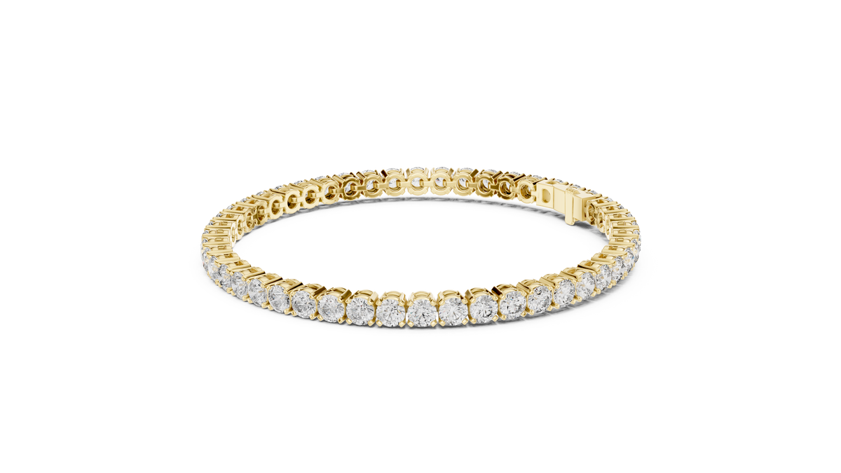 Shared-Prong Round Lab Grown Diamond Tennis Bracelet.