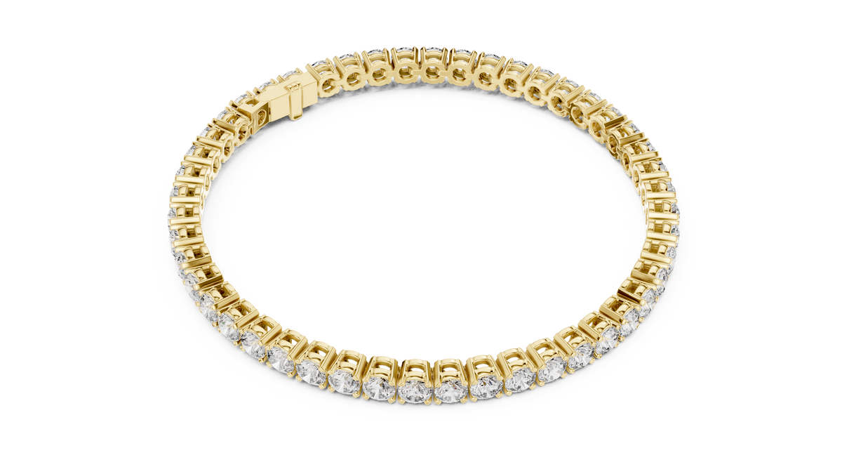 Shared-Prong Round Lab Grown Diamond Tennis Bracelet.
